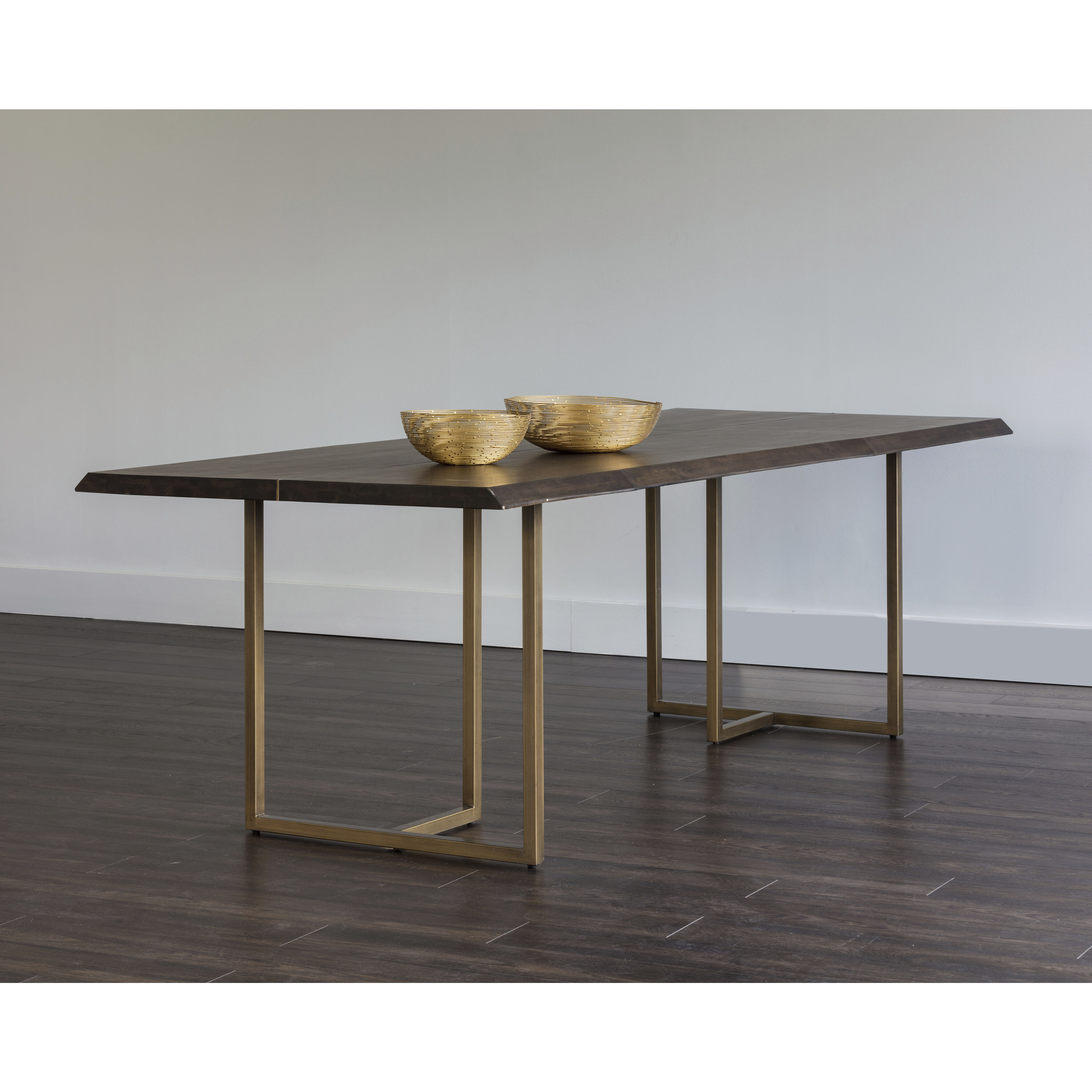 Donnelly 95 X 39.5 inch Antique Brass / Dark Mango Dining Table